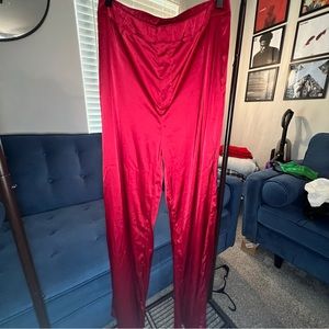 Satin Red Pants